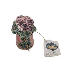 Blue Sky Clayworks Rose Flower Pot Bouquet Candle‎ Snuffer - New